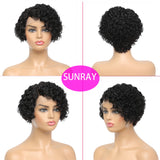 13 x1 Short Curly Pixie Cut Lace Human Hair Wig