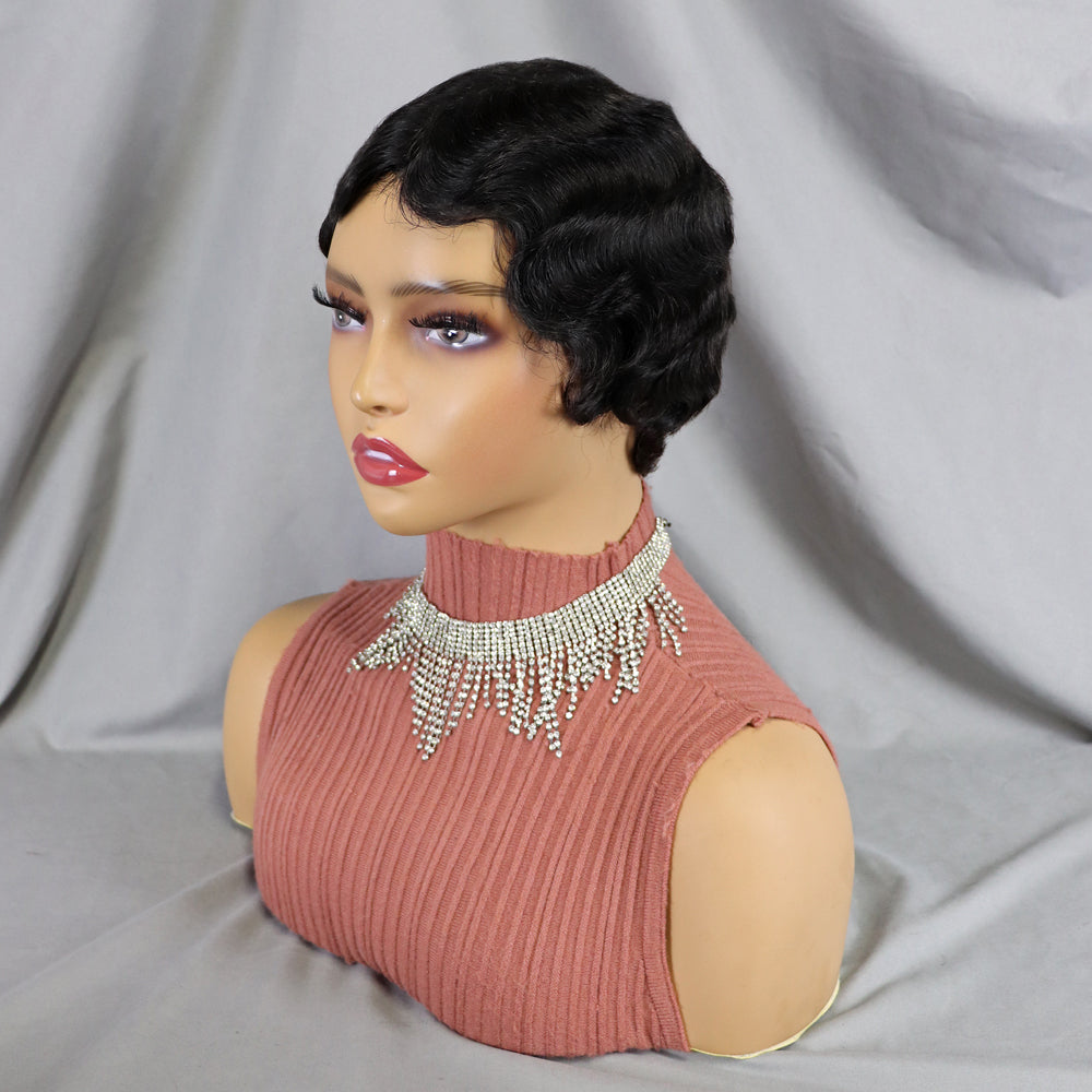 Finger wave Pixie wig