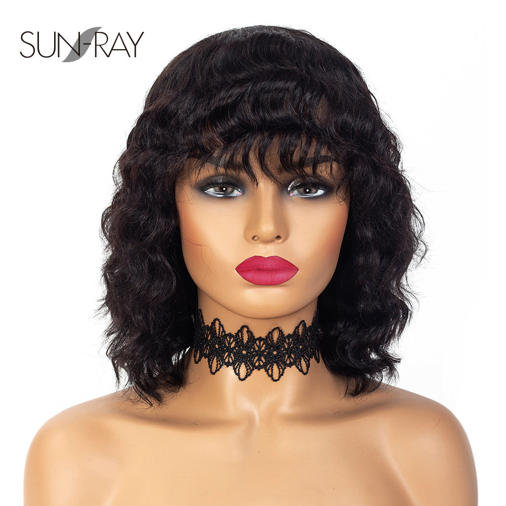 Short Nautral Wave Curly Wigs Brazilian