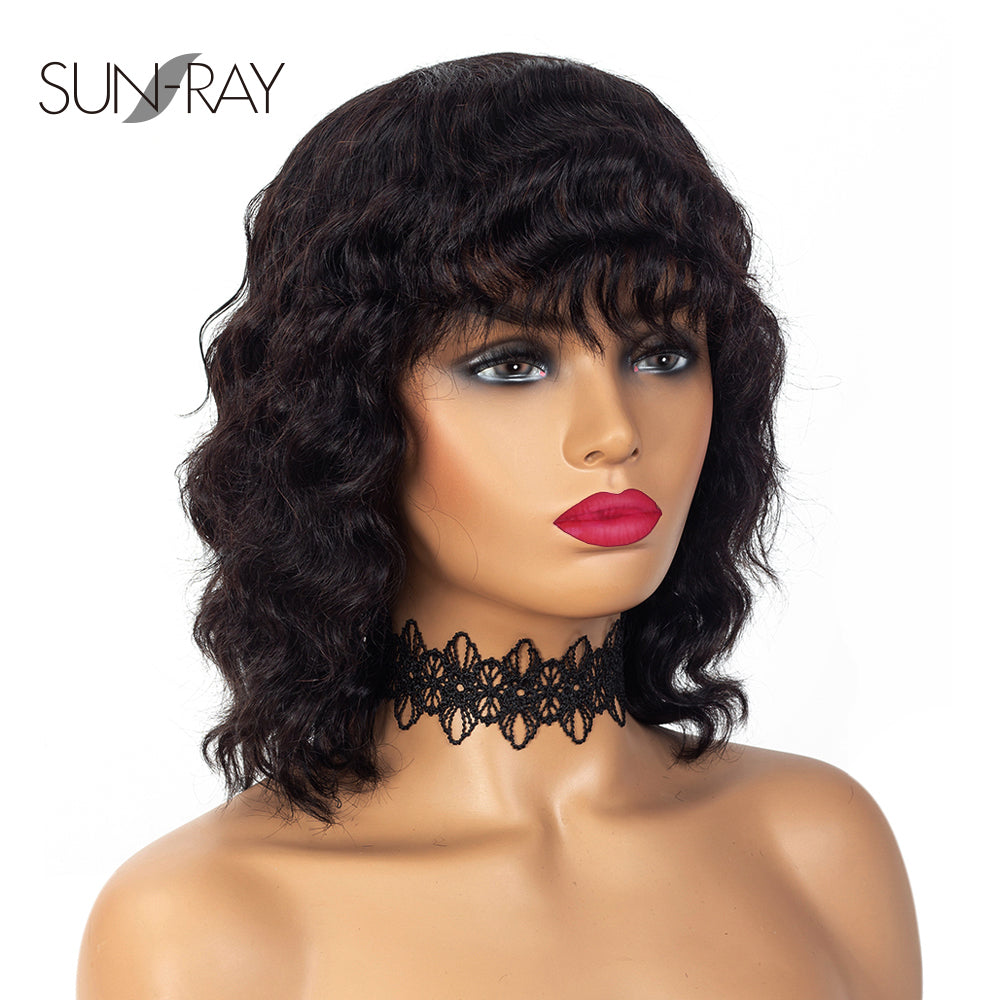 Short Nautral Wave Curly Wigs Brazilian