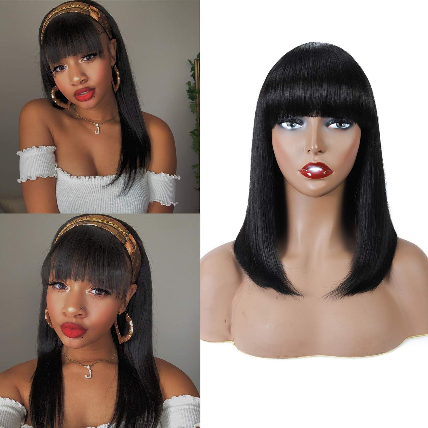 14 Inch Bob Wig with Bangs