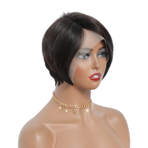 13 x 1 Pixie Cut bob Wig Human Hair Pre Plucked