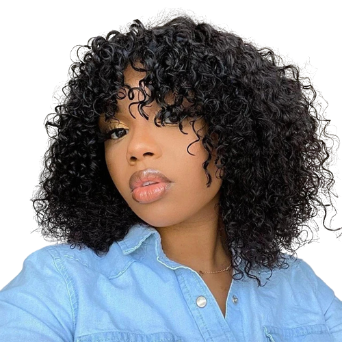 12 inch Kinky Curly Fringe Wig