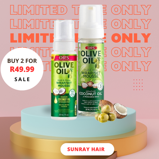 SALE: buy 2 Olive Oil Hold & Shine Wrap/Set Mousse