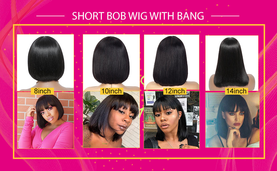 12 Inch Bob Wig with Bags