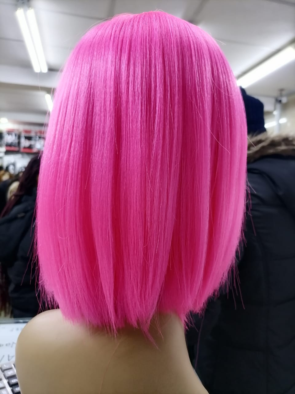 Pink 10 Inch Synthetic Bob Wig