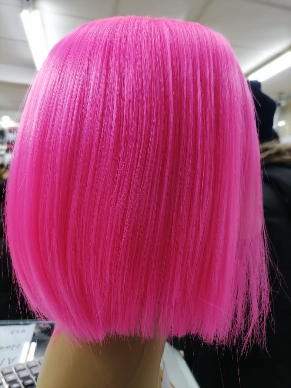 Pink 10 Inch Synthetic Bob Wig