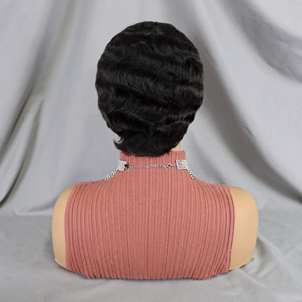 Finger wave Pixie wig